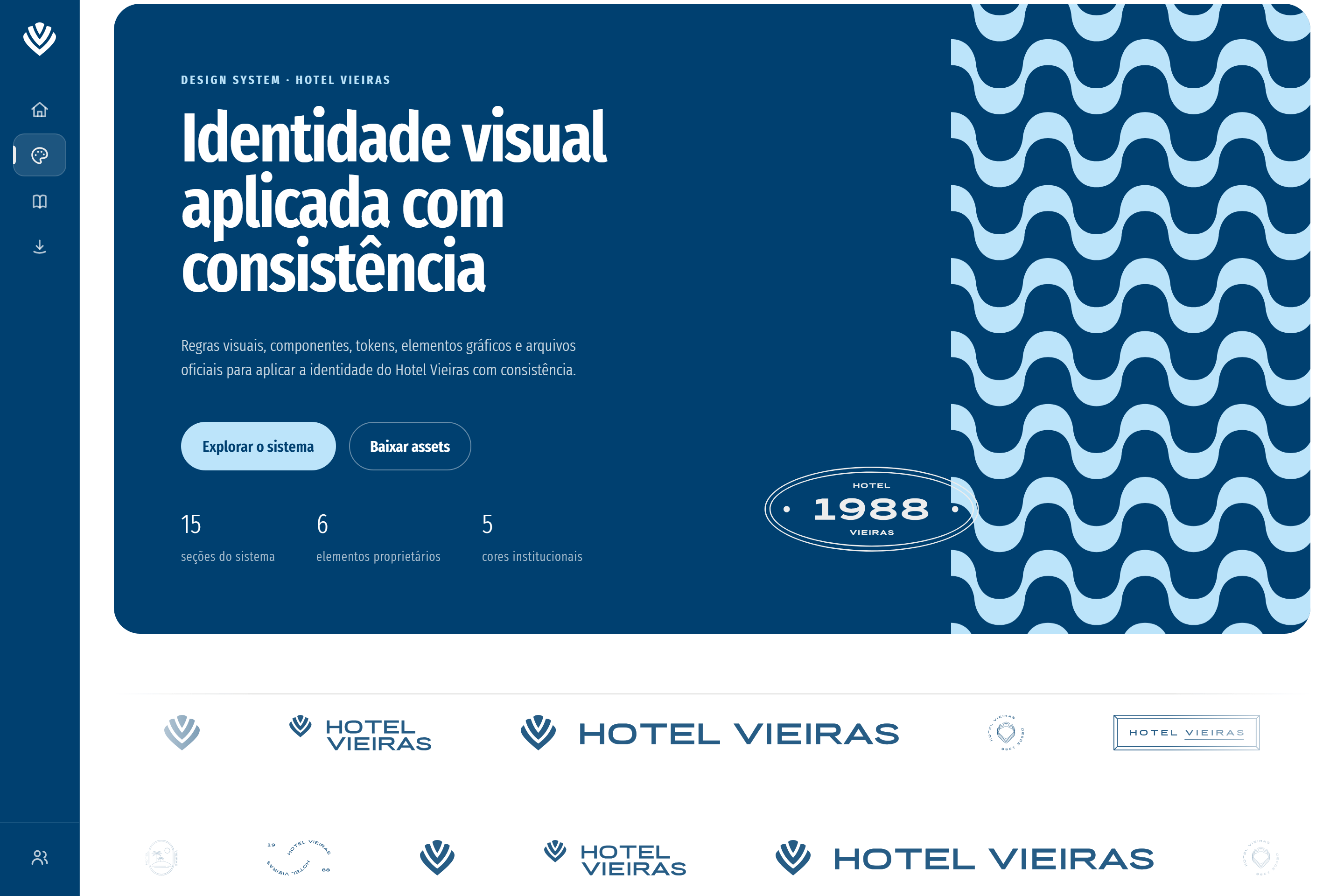 Hotel Vieiras Design System: visual guidelines and brand signatures